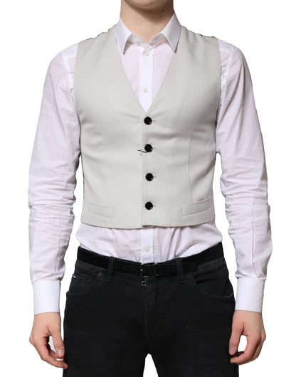 Gray Wool Dress Formal Men Waistcoat Vest