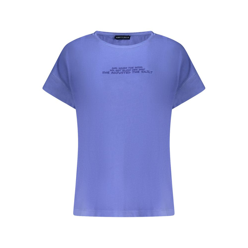 Blue Cotton Women T-Shirt