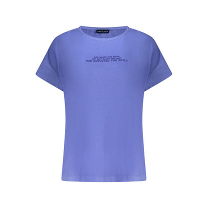 Blue Cotton Women T-Shirt