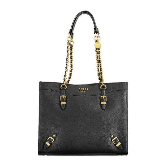 Black Polyethylene Women Handbag