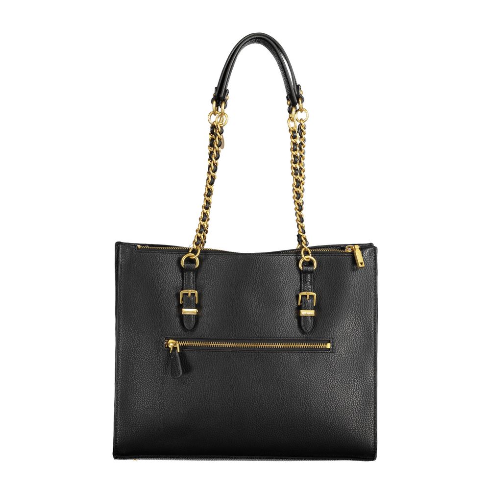 Black Polyethylene Women Handbag