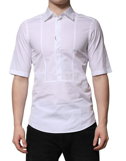 White Cotton Short Sleeves Men Formal Shirt