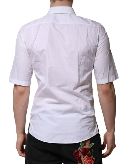 White Cotton Short Sleeves Men Formal Shirt
