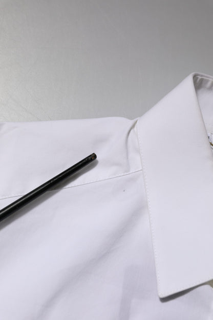 White Cotton GOLD Long Sleeves Formal Shirt