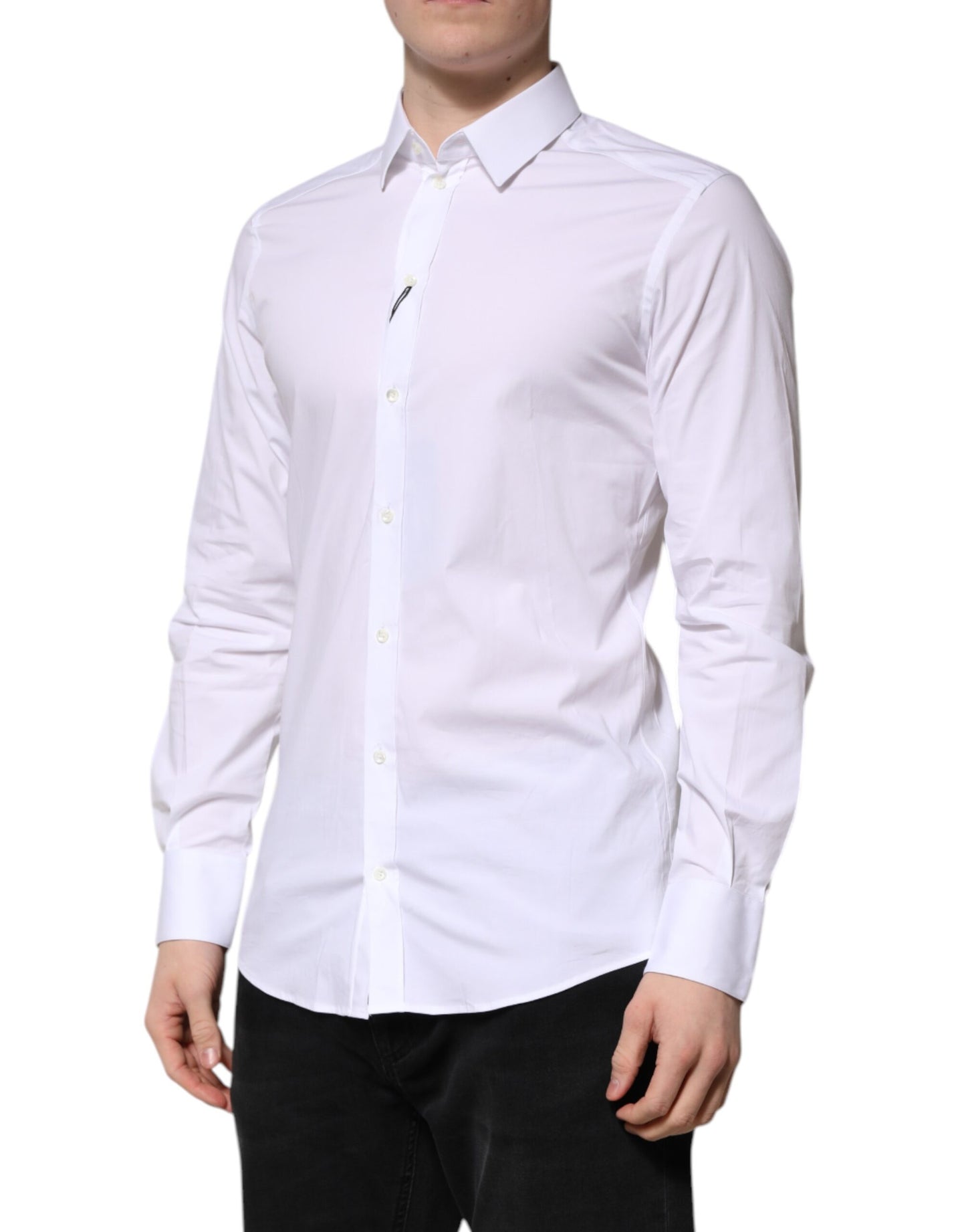White Cotton GOLD Long Sleeves Formal Shirt