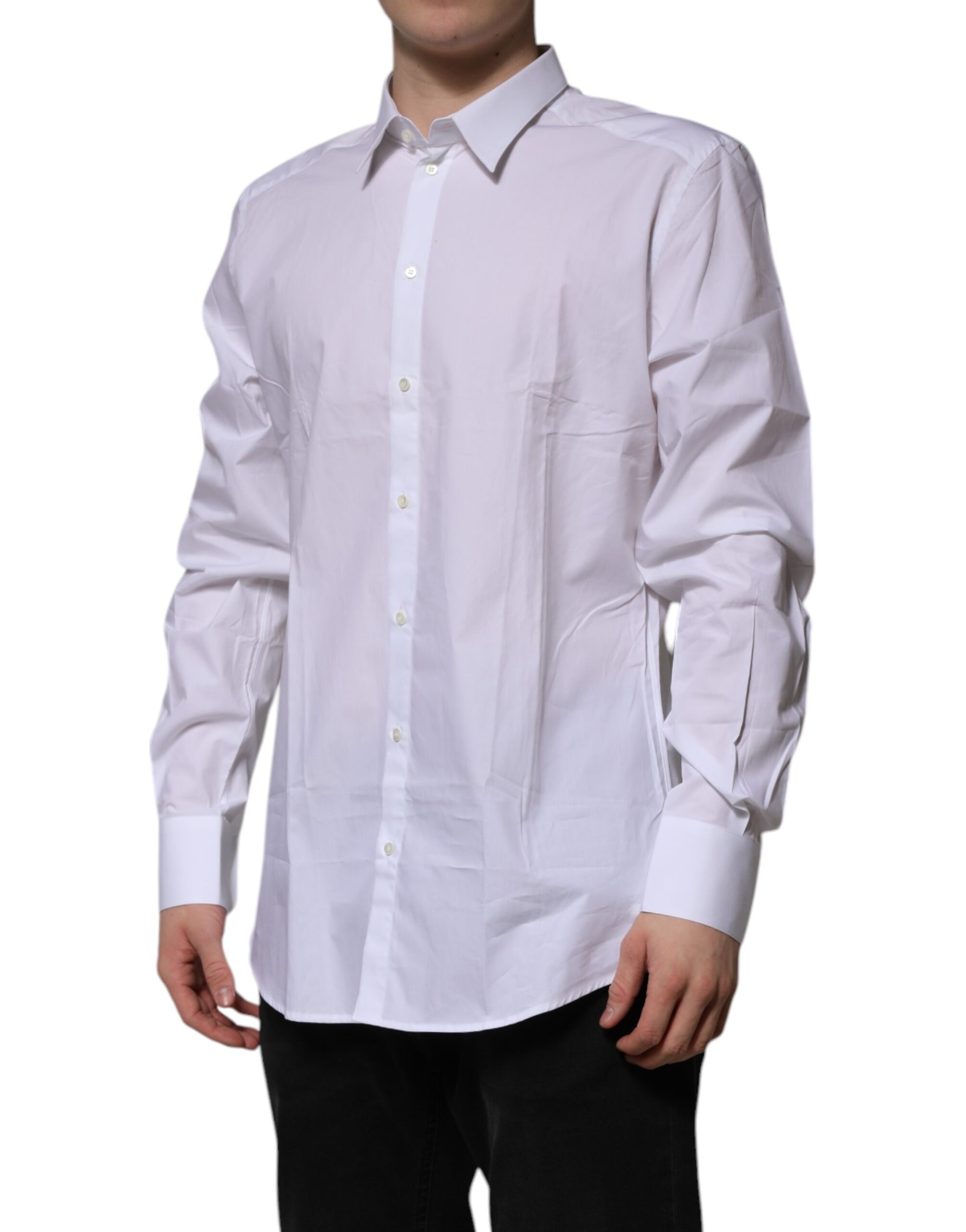 White Cotton GOLD Long Sleeves Formal Shirt