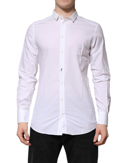 White Cotton GOLD Long Sleeves Formal Shirt