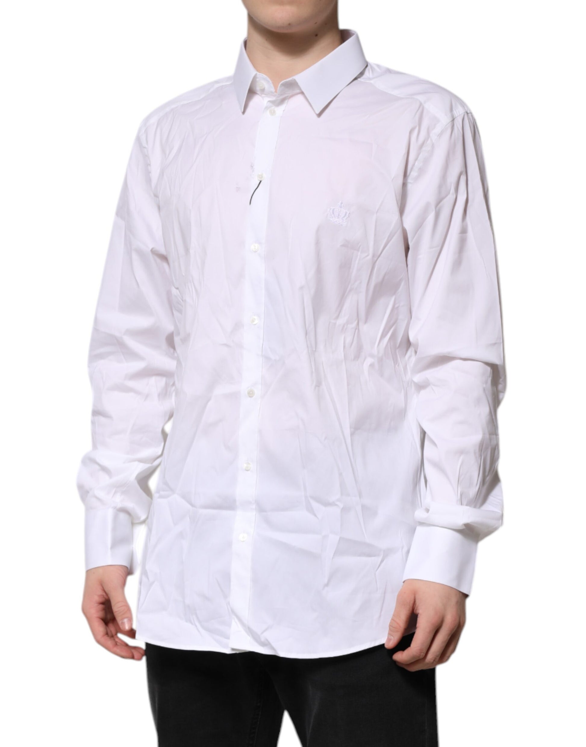 White Cotton GOLD Long Sleeves Formal Shirt