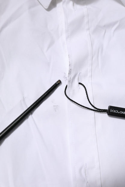 White Cotton GOLD Long Sleeves Formal Shirt