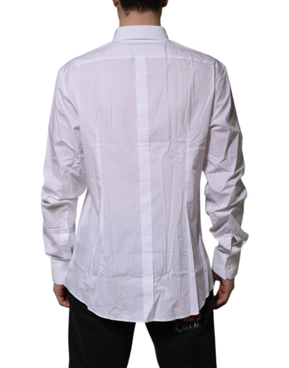 White Cotton GOLD Long Sleeves Formal Shirt