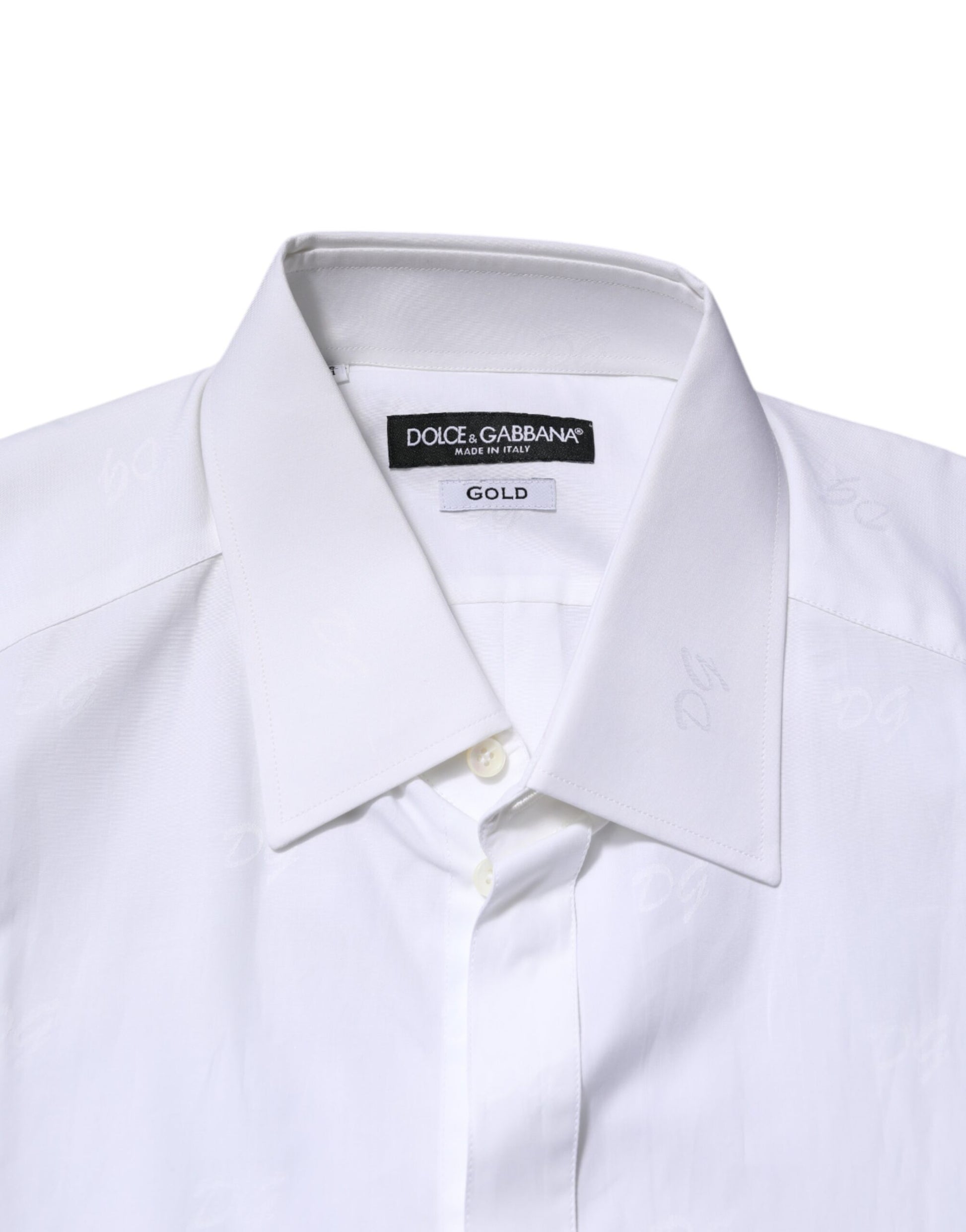 White Cotton GOLD Long Sleeves Formal Shirt