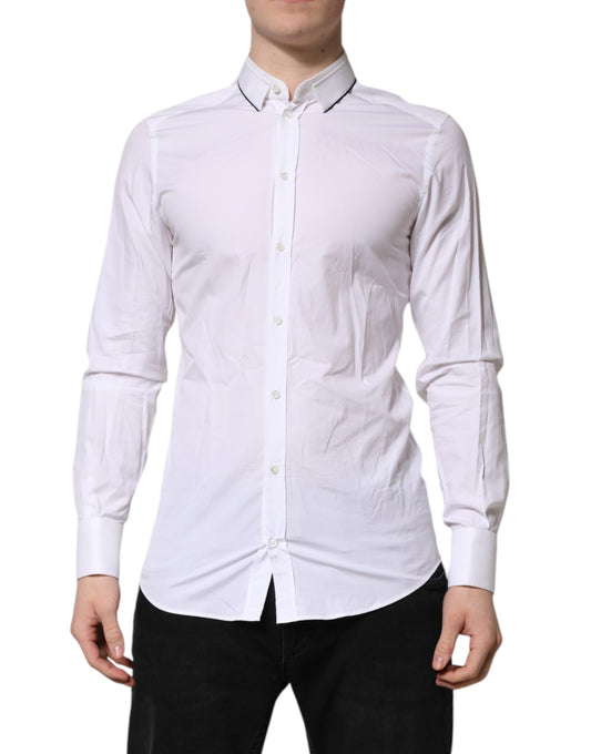White Cotton GOLD Long Sleeves Formal Shirt
