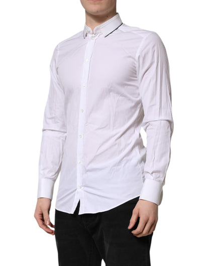 White Cotton GOLD Long Sleeves Formal Shirt