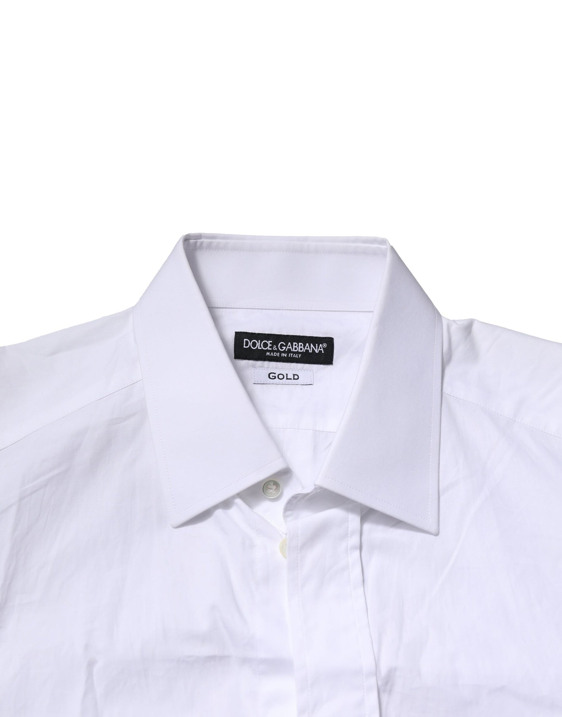 White Cotton GOLD Long Sleeves Formal Shirt