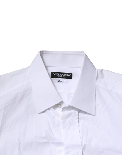 White Cotton GOLD Long Sleeves Formal Shirt