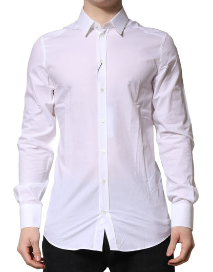 White Cotton GOLD Long Sleeves Formal Shirt