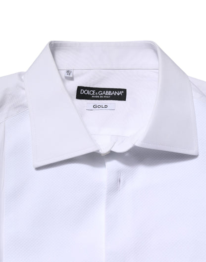 White Silk Bib Poplin GOLD Men Formal Shirt