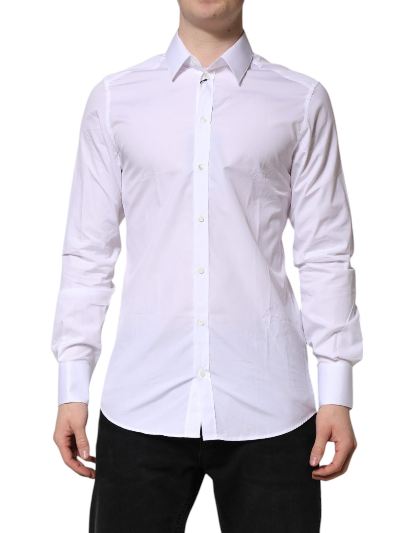 White GOLD Long Sleeves Dress Formal Shirt