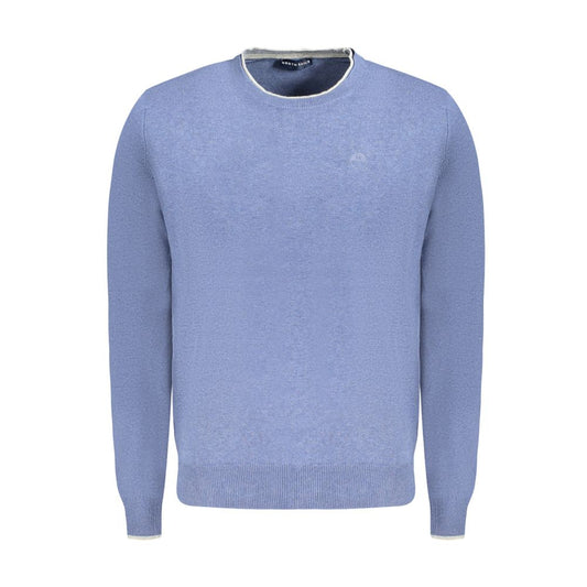 Blue Cotton Men Sweater
