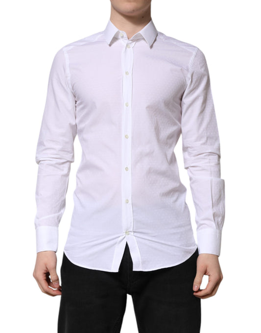White GOLD Long Sleeve Dress Men Formal Shirt