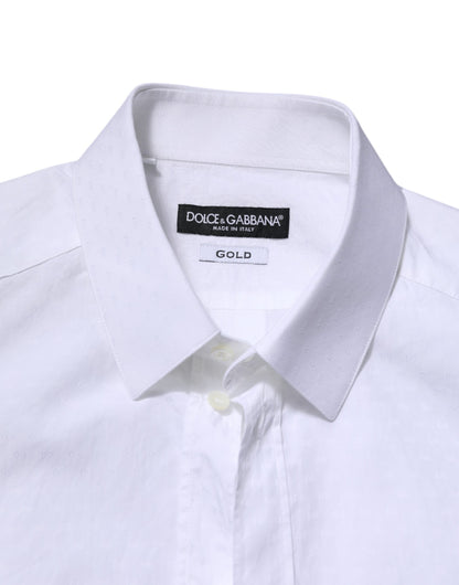 White GOLD Long Sleeve Dress Men Formal Shirt