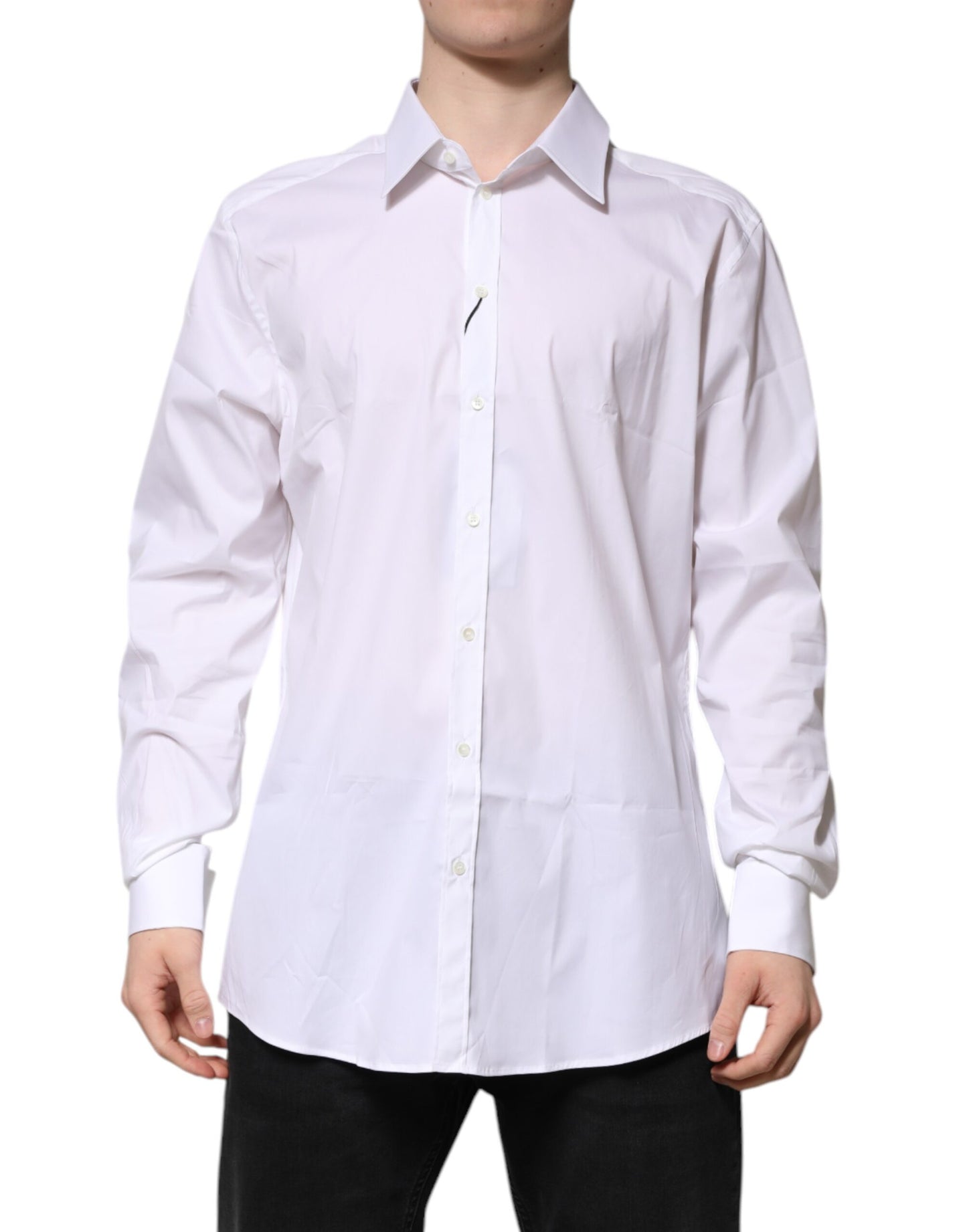 White GOLD Long Sleeve Dress Men Formal Shirt