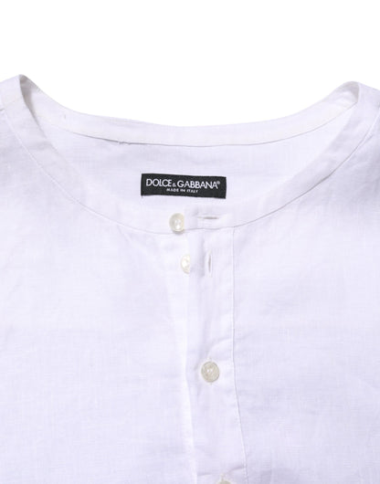 White Linen Long Sleeves Casual Men Shirt