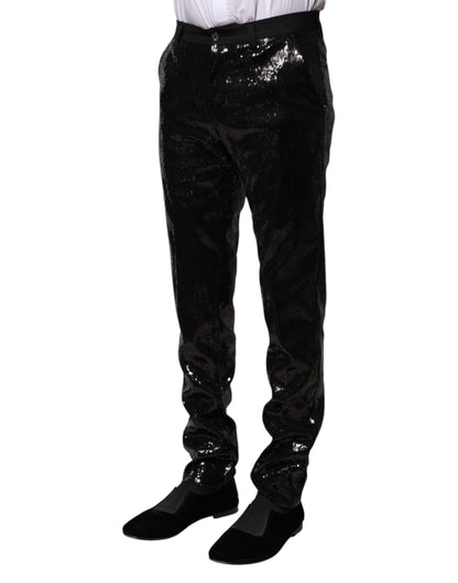 Black Sequined Embellishment Pants
