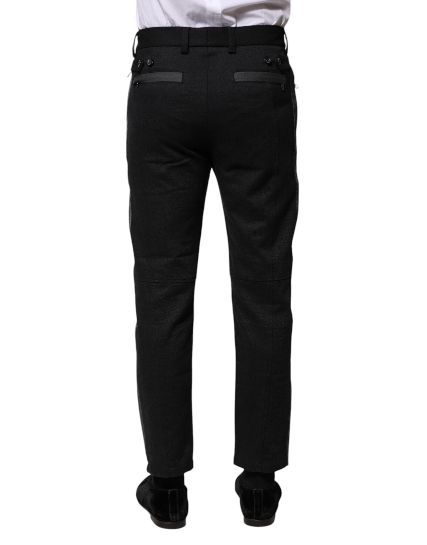 Black Gray Fantasy Cotton Formal Slim Pants