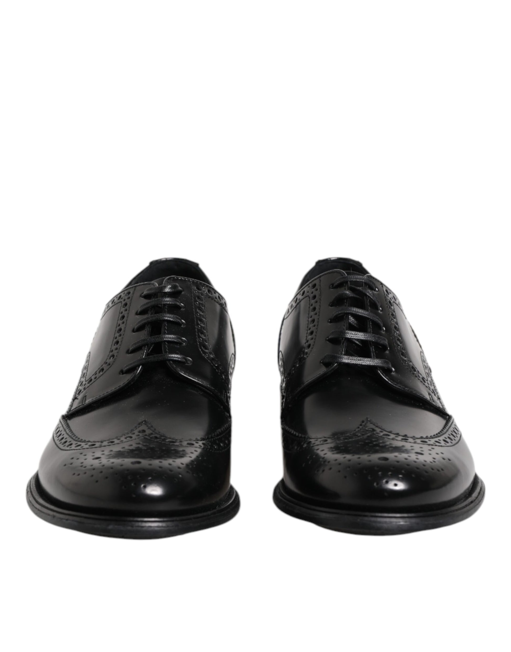 Black Leather Derby Wingtip Formal Shoes