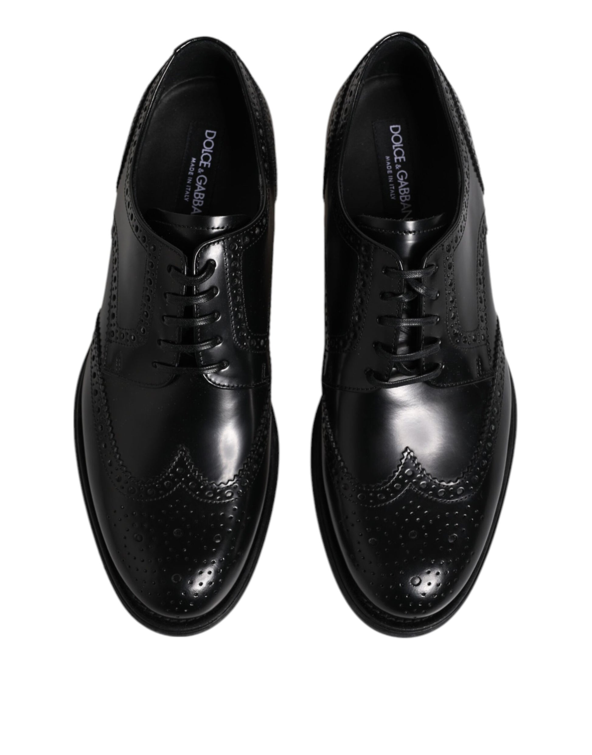 Black Leather Derby Wingtip Formal Shoes