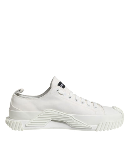 White Cotton NS1 Low Top Sneakers Shoes