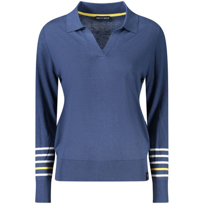 Blue Cotton Women Sweater