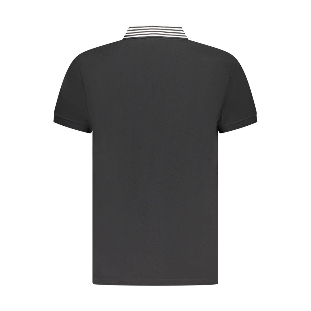 Black Cotton Men Polo Shirt