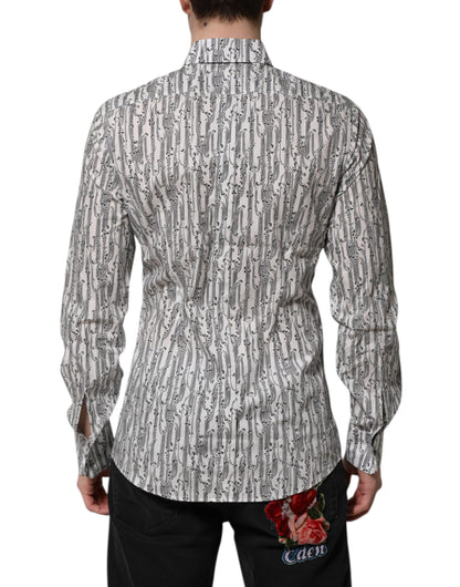 White Floral Print Casual Long Sleeves Shirt