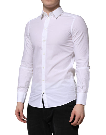 White Cotton MARTINI Long Sleeve Dress Shirt