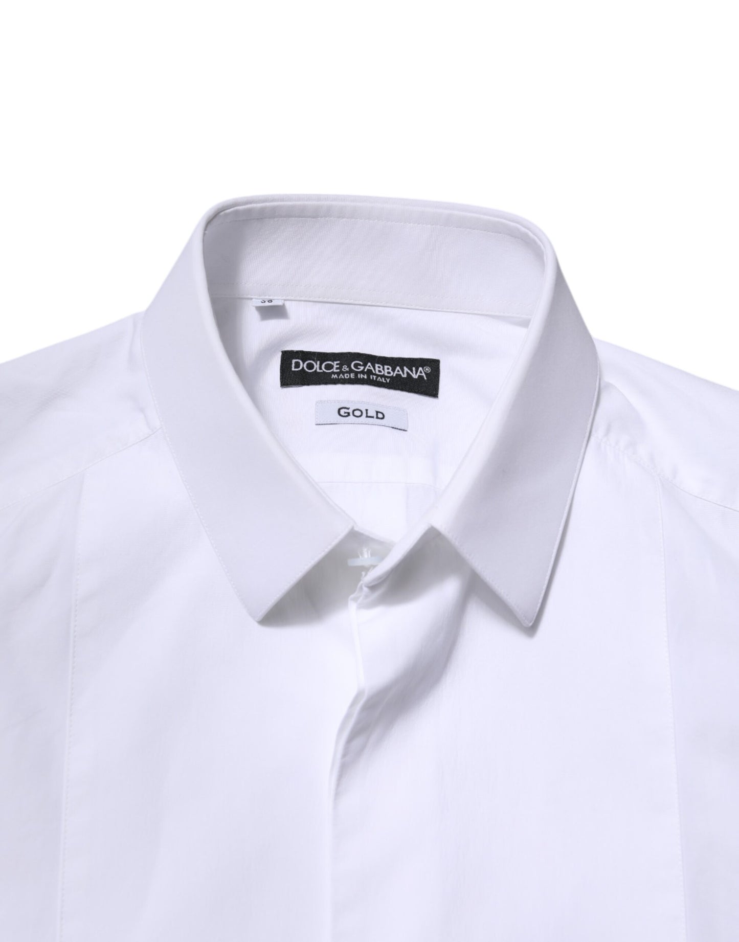 White Cotton GOLD Long Sleeves Men Dress Shirt
