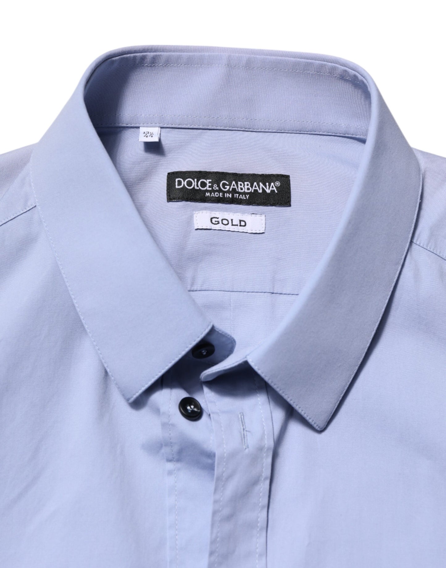 Blue Cotton GOLD Long Sleeves Dress Shirt