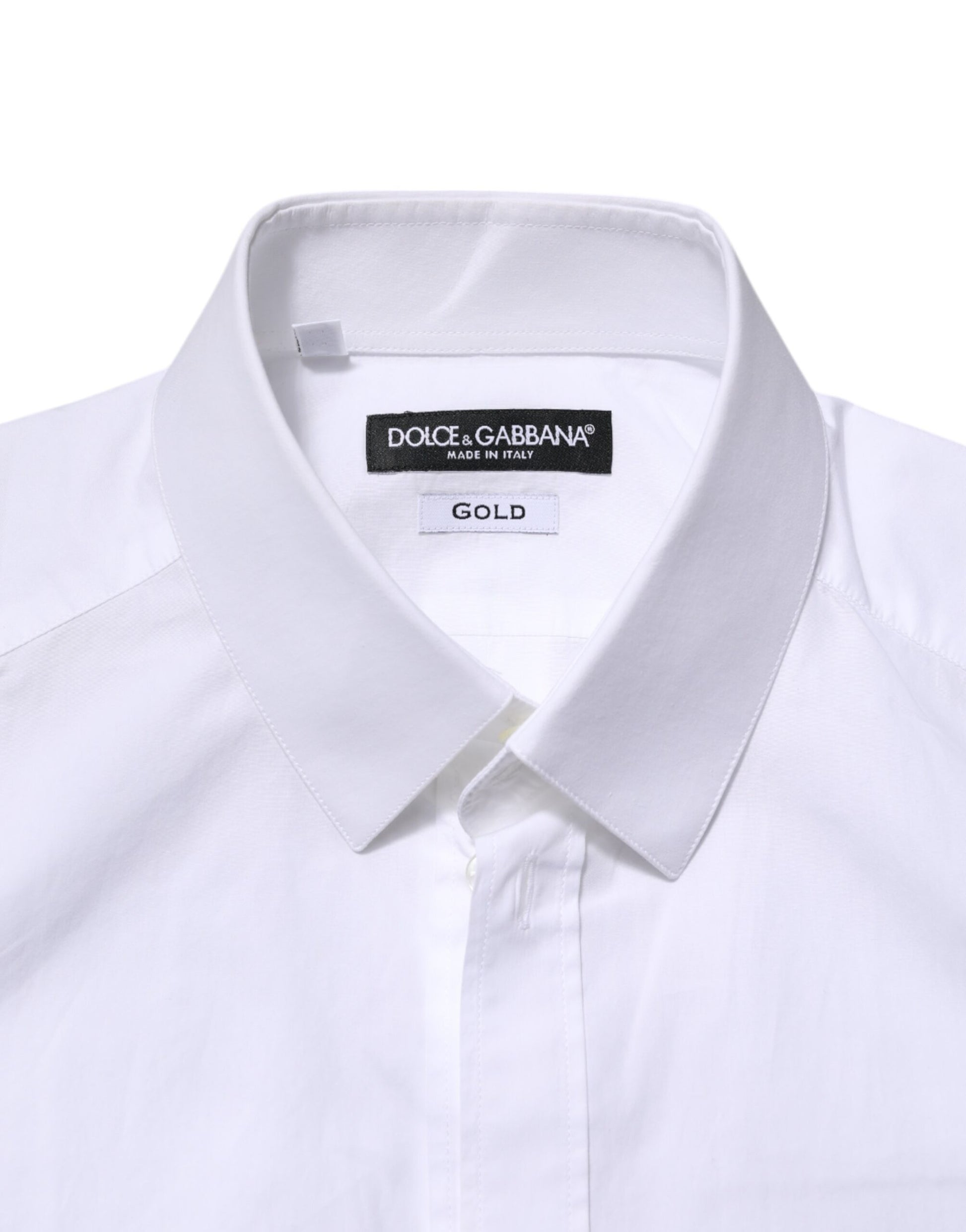 White Cotton GOLD Long Sleeve Men Dress Shirt