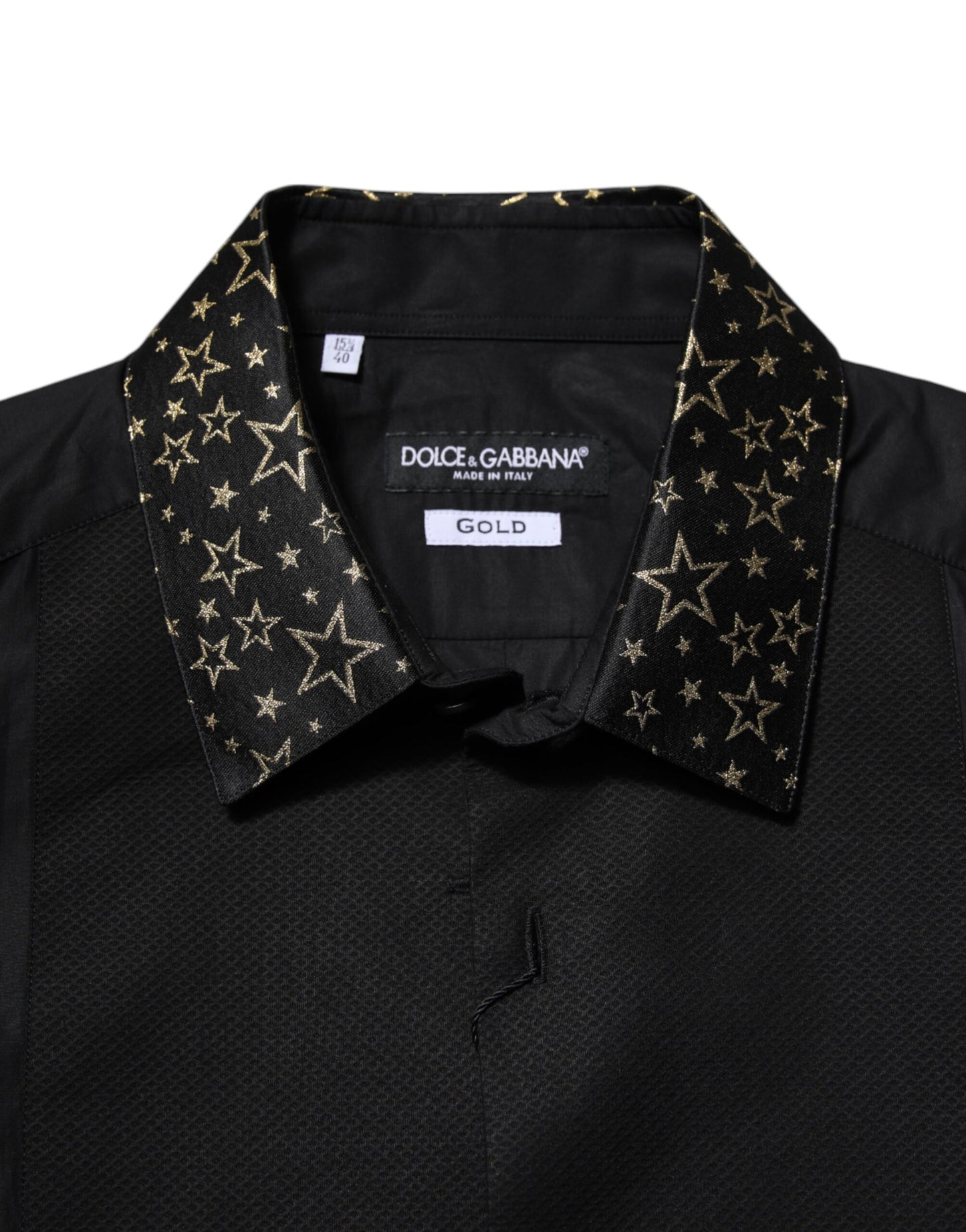 Black Cotton GOLD Long Sleeves Dress Shirt