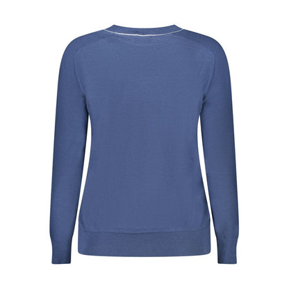 Blue Cotton Women Sweater