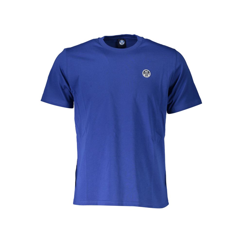 Blue Cotton Men T-Shirt