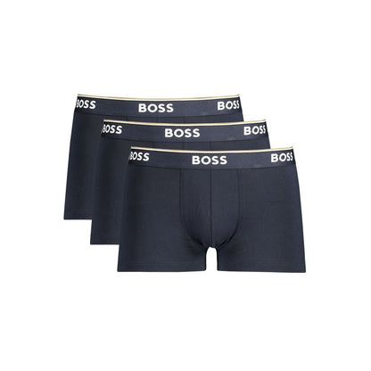 Blue Cotton Men Boxer Underwear