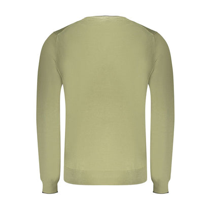 Green Cotton Men Sweater