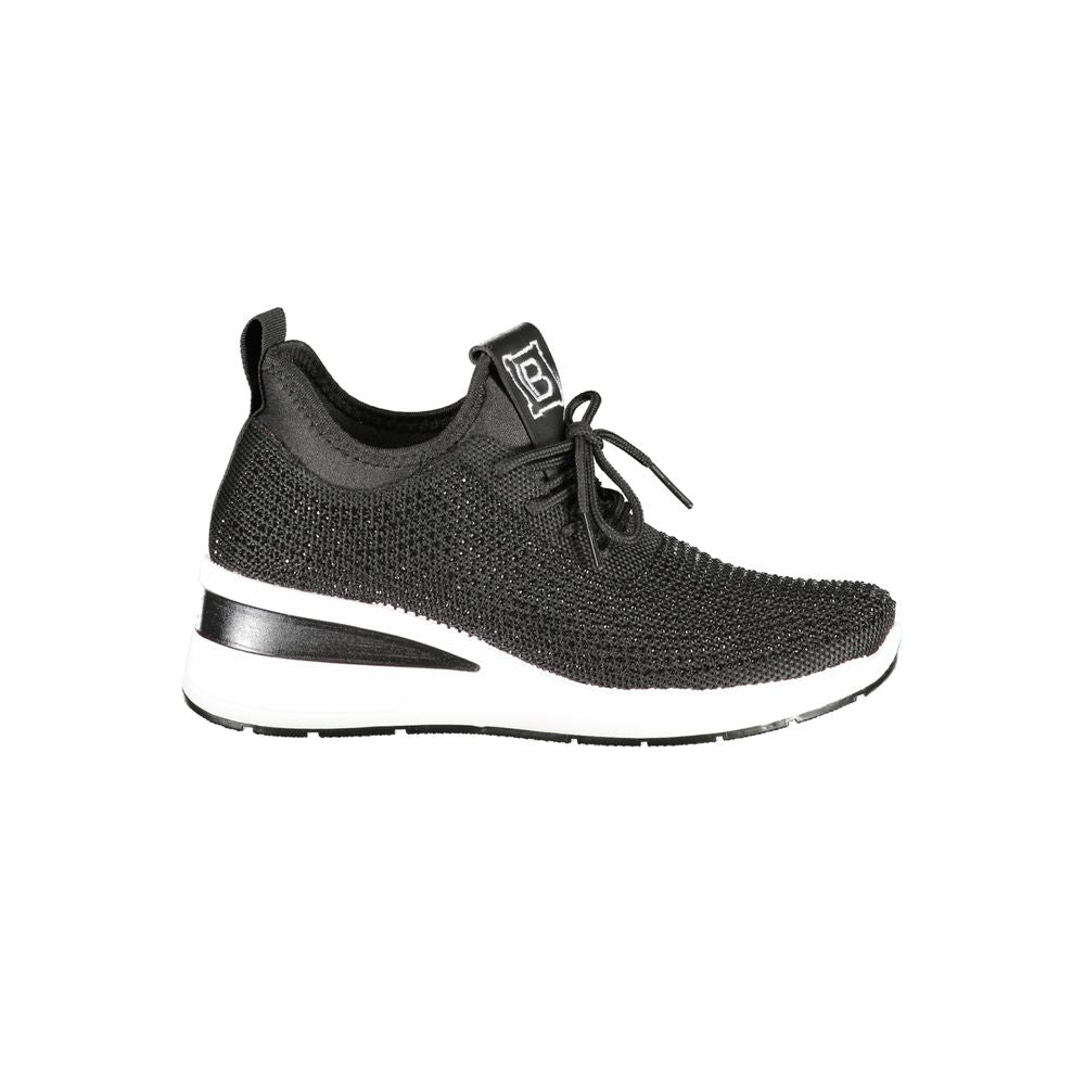 Black Polyester Women Sneaker