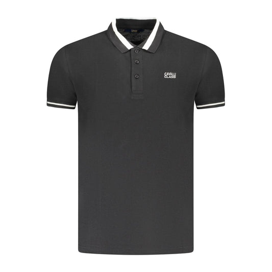 Black Cotton Men Polo Shirt