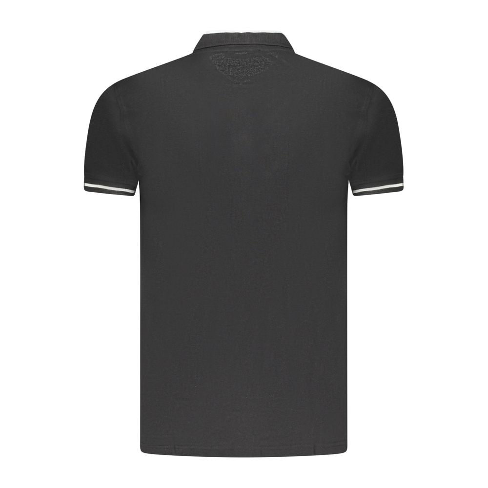 Black Cotton Men Polo Shirt