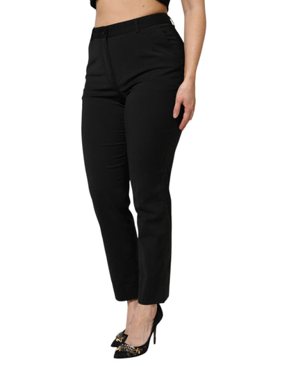 Black High Waisted Tapered STAFF Pants