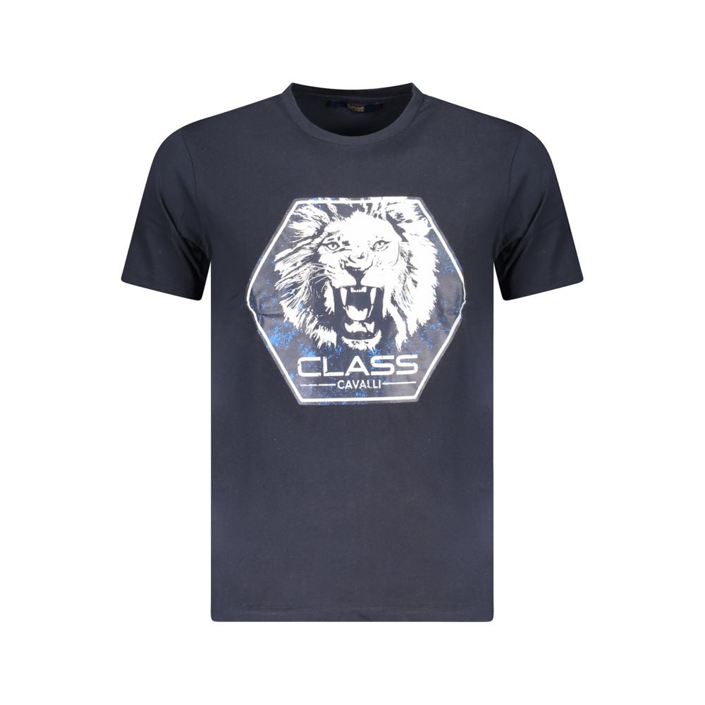 Blue Cotton Men T-Shirt