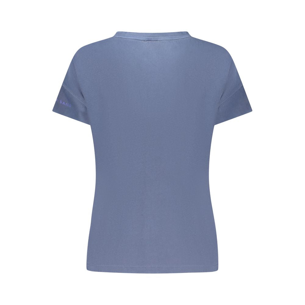 Blue Cotton Women T-Shirt